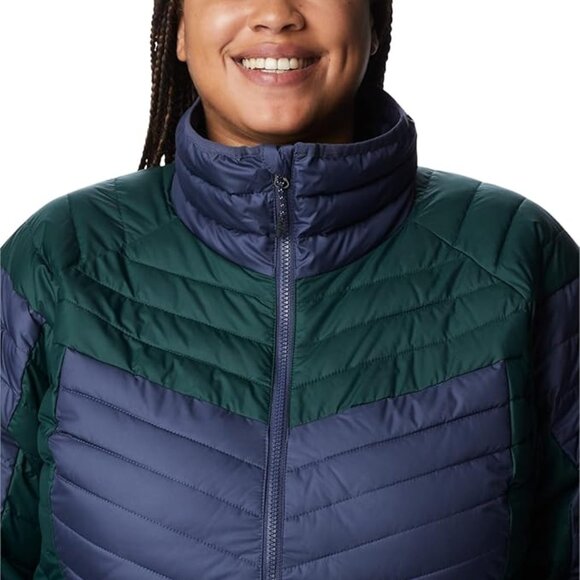 🆕Columbia Women's Powder Lite II FZ Jacket- Medium- Nocturnal / Spruce- Authent - Picture 2 of 6